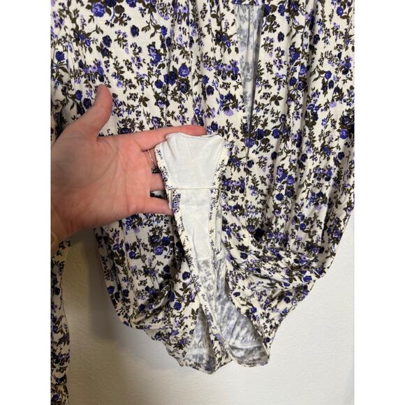Free People Intimately Free Kaya Floral Soft Long Sleeve Keyhole Neck Bodysuit M - Picture 6 of 7